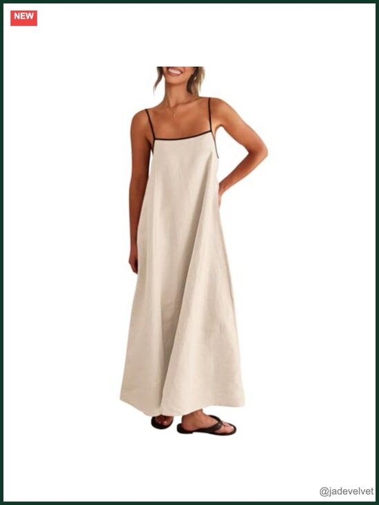 Dresses & Skirts - Linen Maxi Dress Spaghetti Strap Backless Casual Party Beach